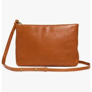 NWT Madewell puffy crossbody leather bag in English Saddle. New never used.
